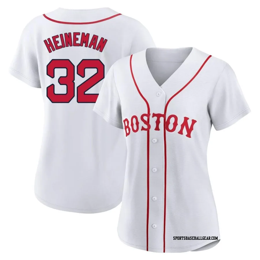 Tyler Heineman Women's Boston Red Sox White Authentic 2021 Patriots' Day Jersey