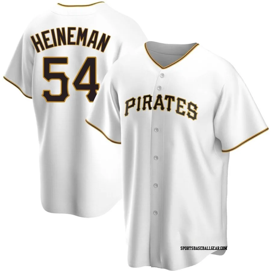 Tyler Heineman Youth Pittsburgh Pirates White Replica Home Jersey