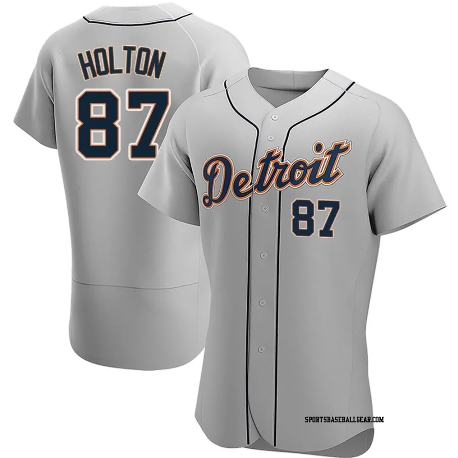 Tyler Holton Men's Detroit Tigers Gray Authentic Road Jersey