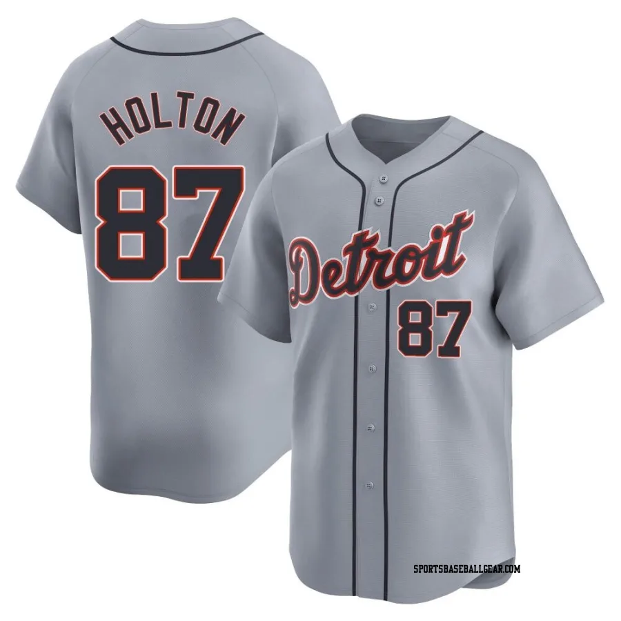 Tyler Holton Men's Detroit Tigers Gray Limited Road Jersey