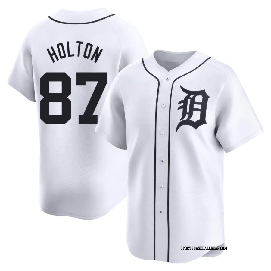 Tyler Holton Men's Detroit Tigers White Limited Home Jersey