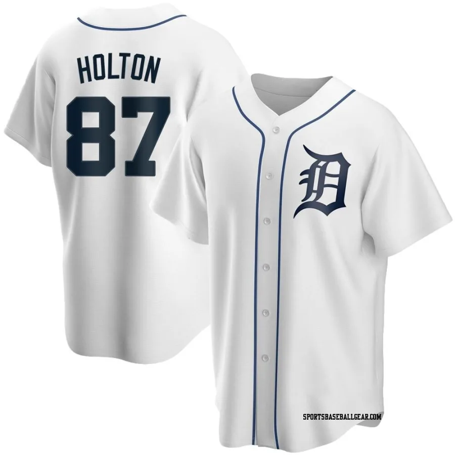 Tyler Holton Men's Detroit Tigers White Replica Home Jersey