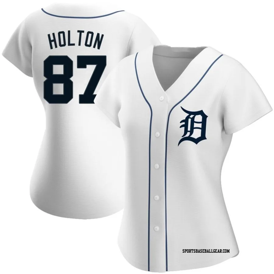 Tyler Holton Women's Detroit Tigers White Authentic Home Jersey