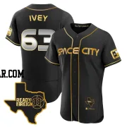 Tyler Ivey Men's Houston Astros Black/Gold Authentic 2023 Space City Ready 2 Reign Flex Base Jersey