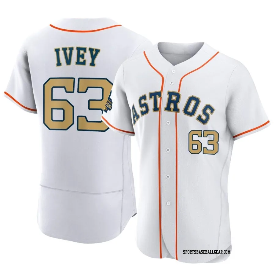 Tyler Ivey Men's Houston Astros Gold Authentic White 2023 Collection Jersey