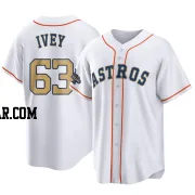 Tyler Ivey Men's Houston Astros Gold Replica White 2023 Collection Jersey