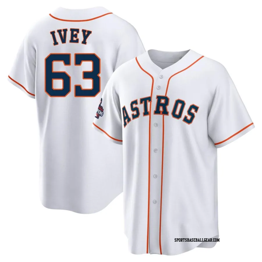 Tyler Ivey Men's Houston Astros White Replica 2022 World Series Champions Home Jersey