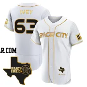 Tyler Ivey Men's Houston Astros White/Gold Authentic 2023 Space City Ready 2 Reign Flex Base Jersey