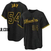 Tyler Jay Men's Milwaukee Brewers Black Replica Snake Skin City Jersey