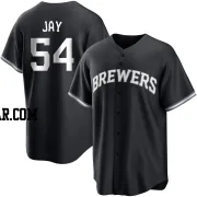 Tyler Jay Men's Milwaukee Brewers Black/White Replica Jersey