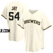 Tyler Jay Men's Milwaukee Brewers Cream Replica Home Jersey