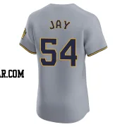 Tyler Jay Men's Milwaukee Brewers Gray Elite Road Jersey