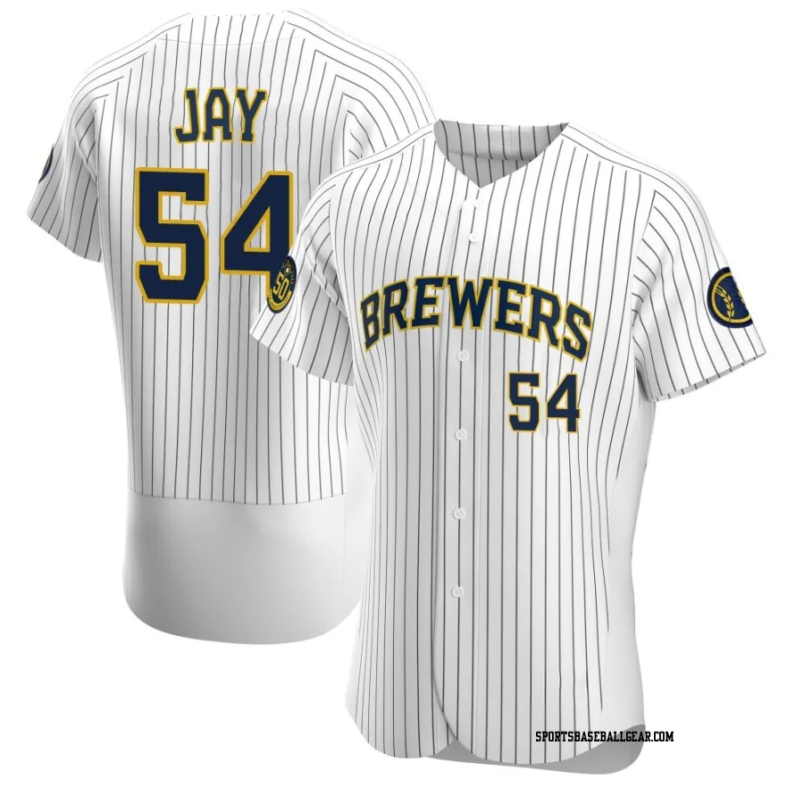 Tyler Jay Men's Milwaukee Brewers White Authentic Alternate Jersey