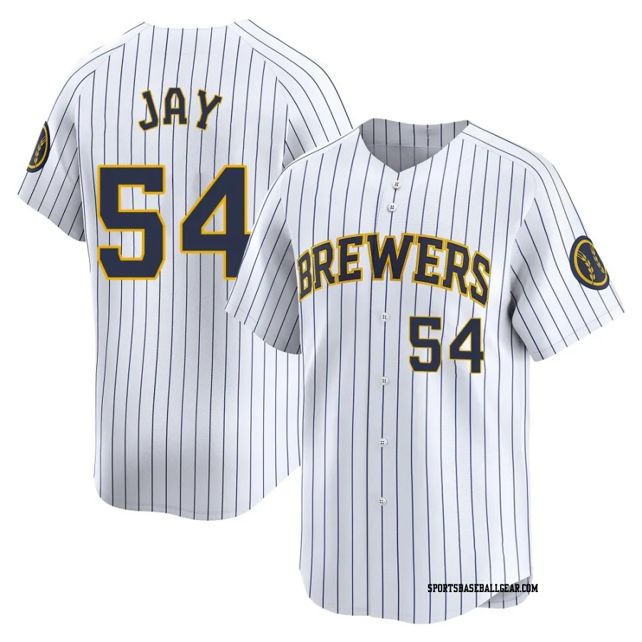 Tyler Jay Men's Milwaukee Brewers White Limited Alternate Jersey