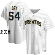 Tyler Jay Men's Milwaukee Brewers White Replica Home Jersey