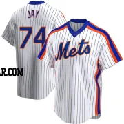 Tyler Jay Men's New York Mets White Replica Home Cooperstown Collection Jersey