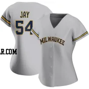 Tyler Jay Women's Milwaukee Brewers Gray Authentic Road Jersey