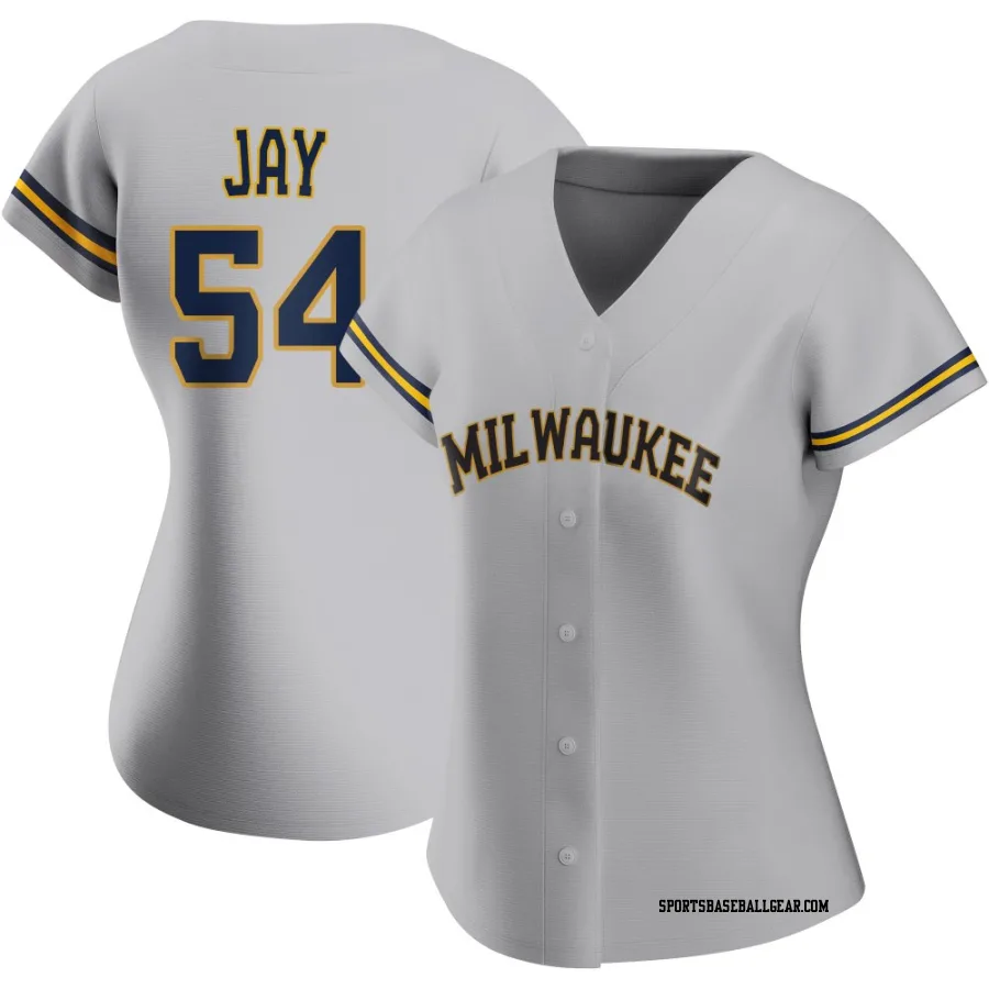 Tyler Jay Women's Milwaukee Brewers Gray Authentic Road Jersey