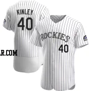 Tyler Kinley Men's Colorado Rockies White Authentic Home Jersey