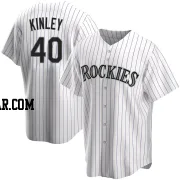 Tyler Kinley Men's Colorado Rockies White Replica Home Jersey