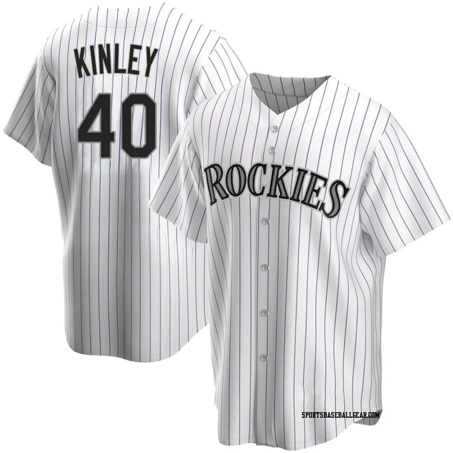 Tyler Kinley Men's Colorado Rockies White Replica Home Jersey