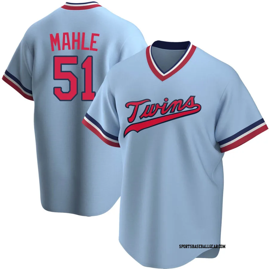 Tyler Mahle Men's Minnesota Twins Light Blue Replica Road Cooperstown Collection Jersey