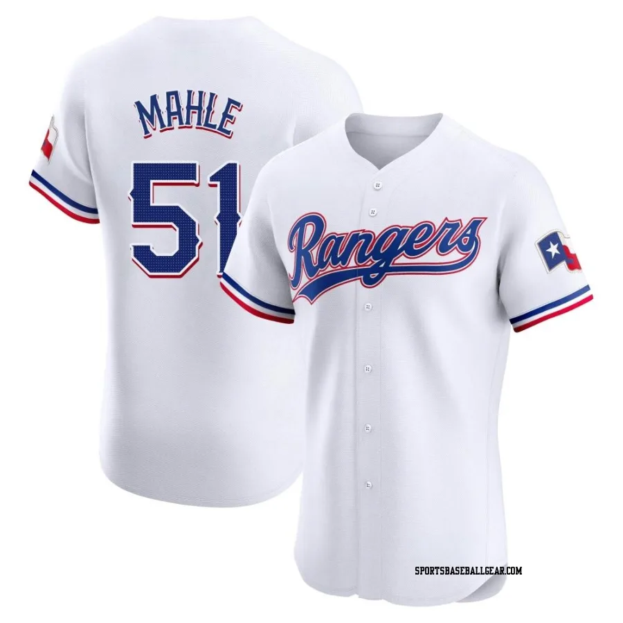 Tyler Mahle Men's Texas Rangers White Elite Home Jersey