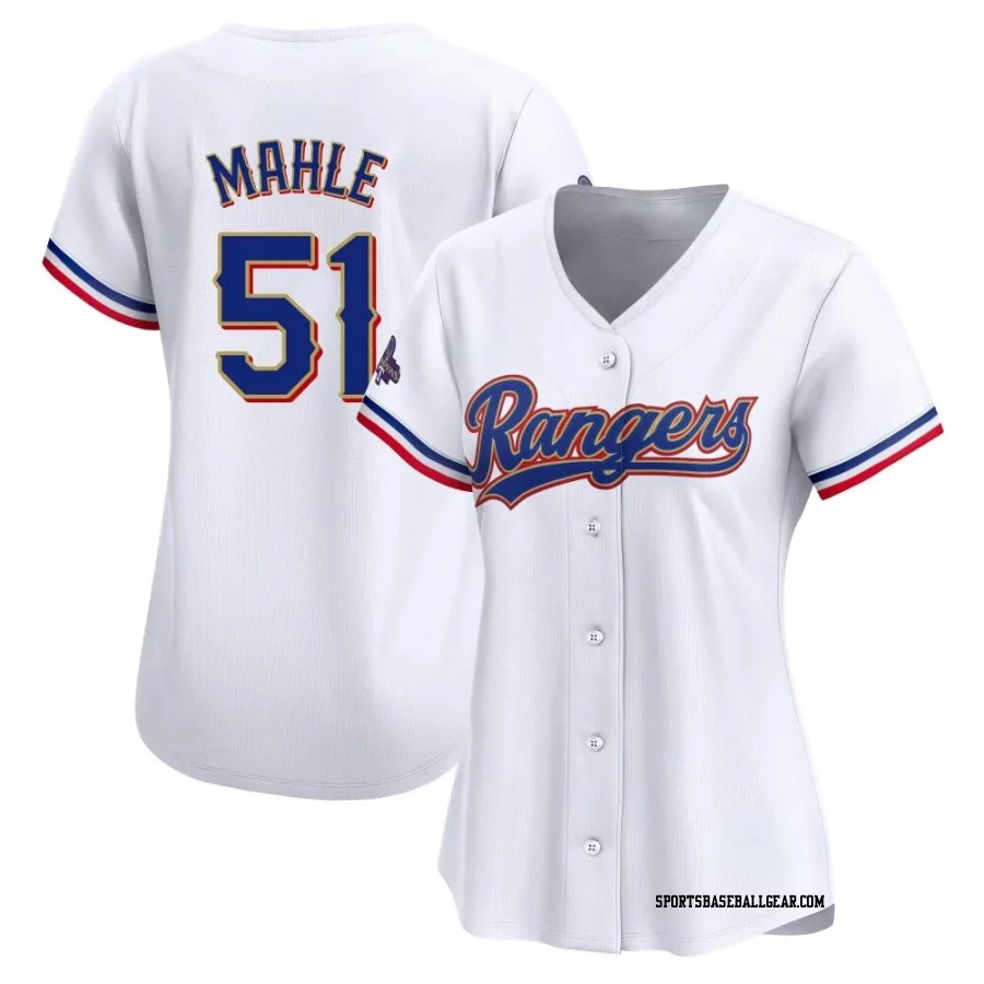 Tyler Mahle Women's Texas Rangers Gold Limited White 2024 Collection Jersey