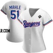 Tyler Mahle Women's Texas Rangers White Authentic Home 2023 World Series Jersey