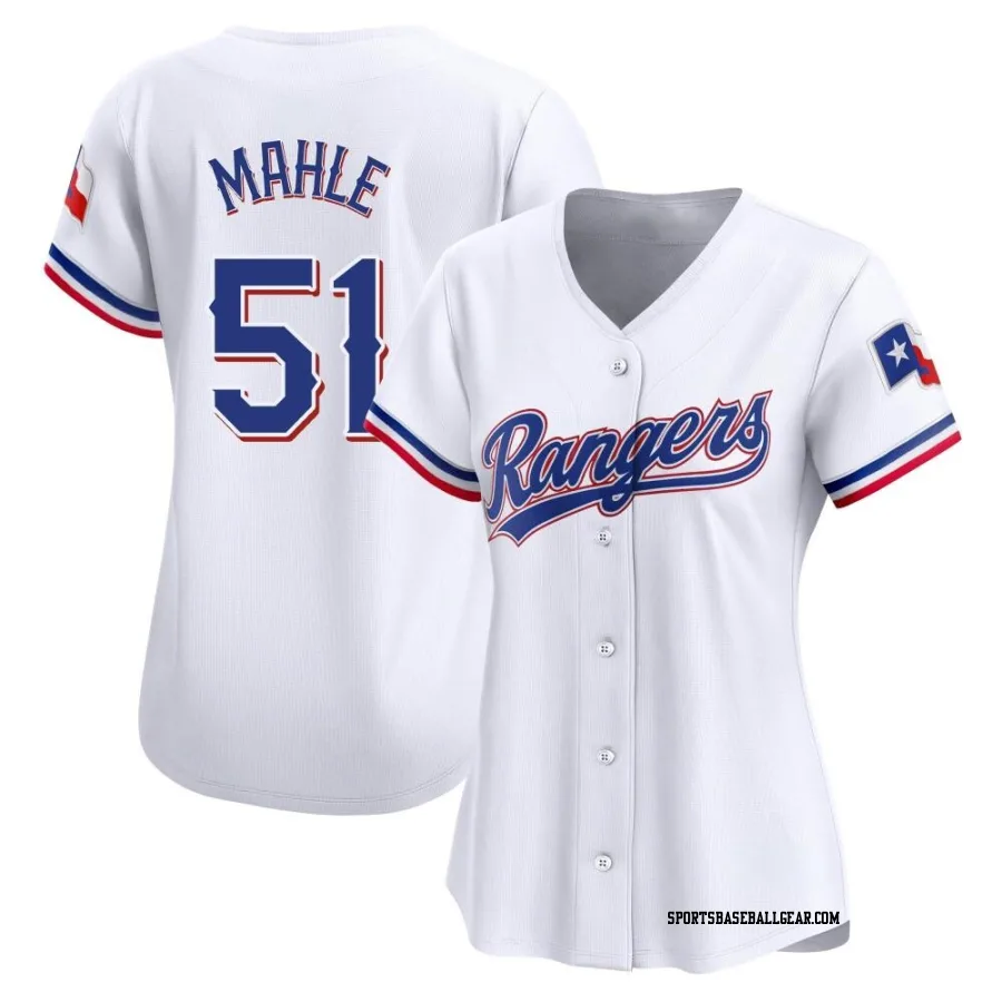 Tyler Mahle Women's Texas Rangers White Limited Home Jersey