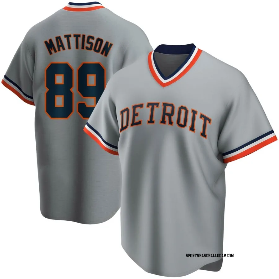 Tyler Mattison Men's Detroit Tigers Gray Road Cooperstown Collection Jersey