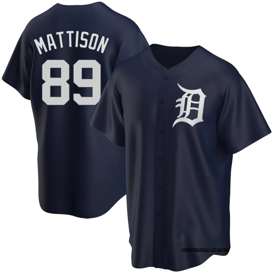 Tyler Mattison Men's Detroit Tigers Navy Replica Alternate Jersey