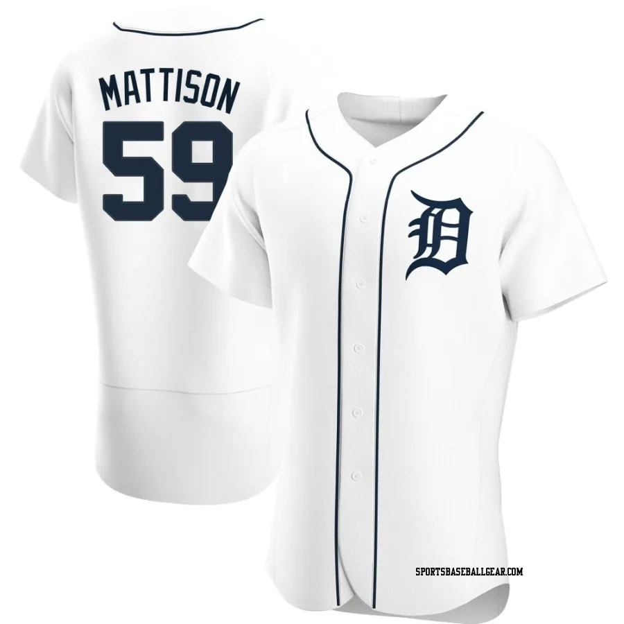 Tyler Mattison Men's Detroit Tigers White Authentic Home Jersey