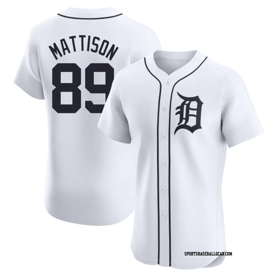 Tyler Mattison Men's Detroit Tigers White Elite Home Jersey