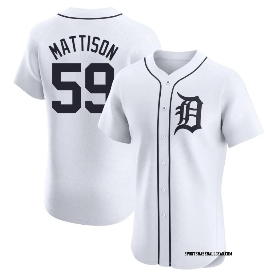 Tyler Mattison Men's Detroit Tigers White Elite Home Jersey