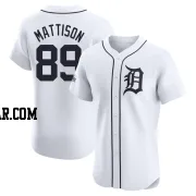 Tyler Mattison Men's Detroit Tigers White Elite Home Patch Jersey