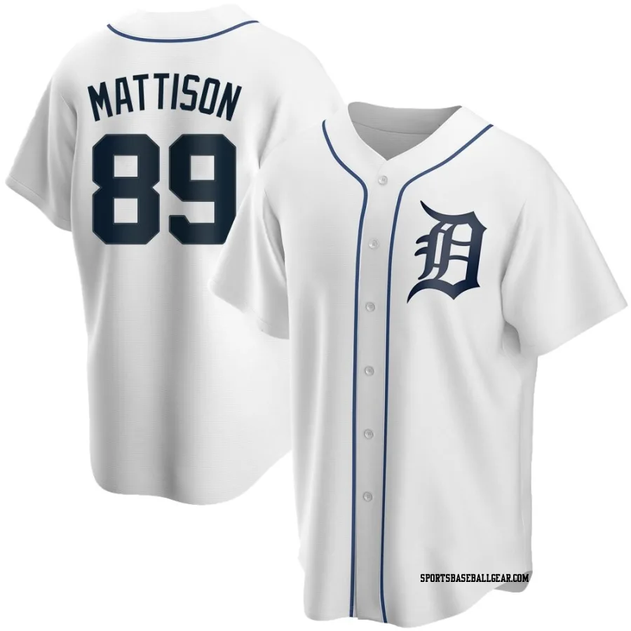 Tyler Mattison Men's Detroit Tigers White Replica Home Jersey