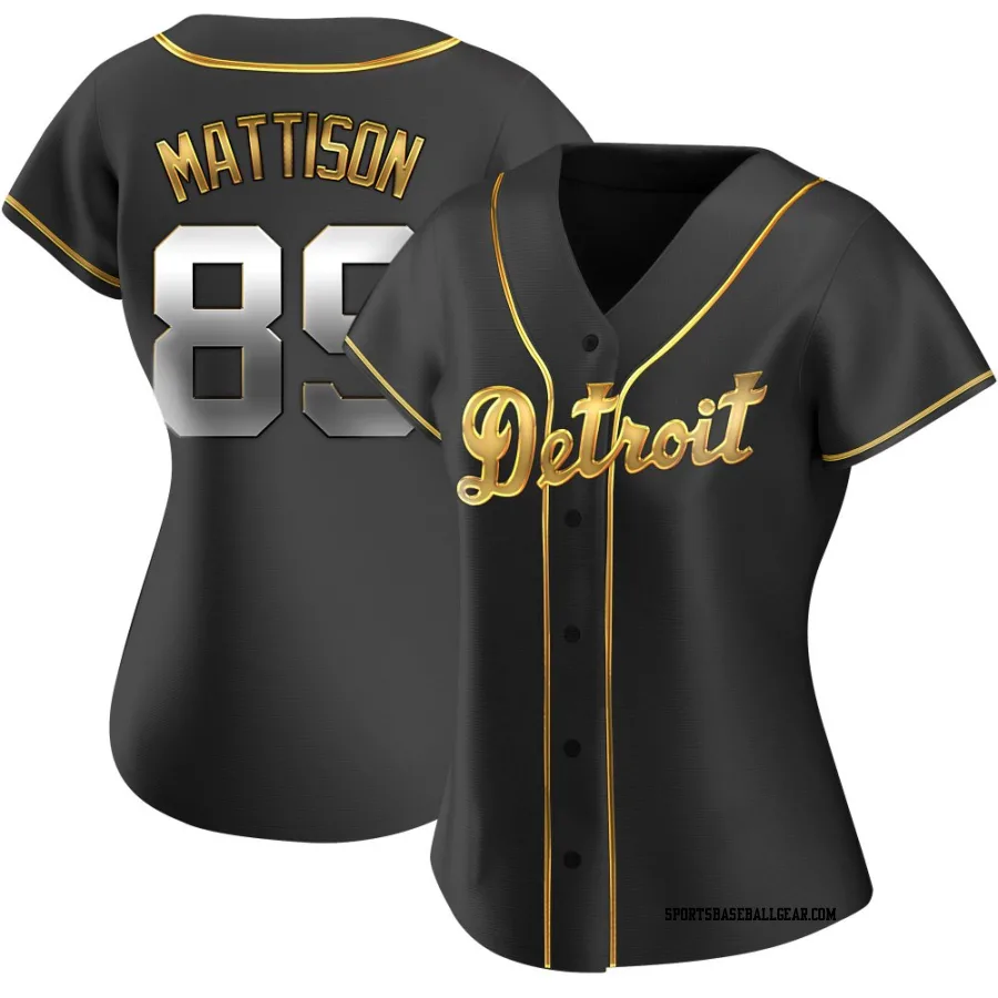 Tyler Mattison Women's Detroit Tigers Black Golden Replica Alternate Jersey