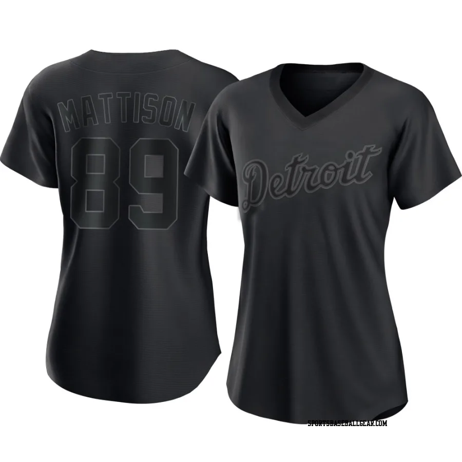 Tyler Mattison Women's Detroit Tigers Black Replica Pitch Fashion Jersey