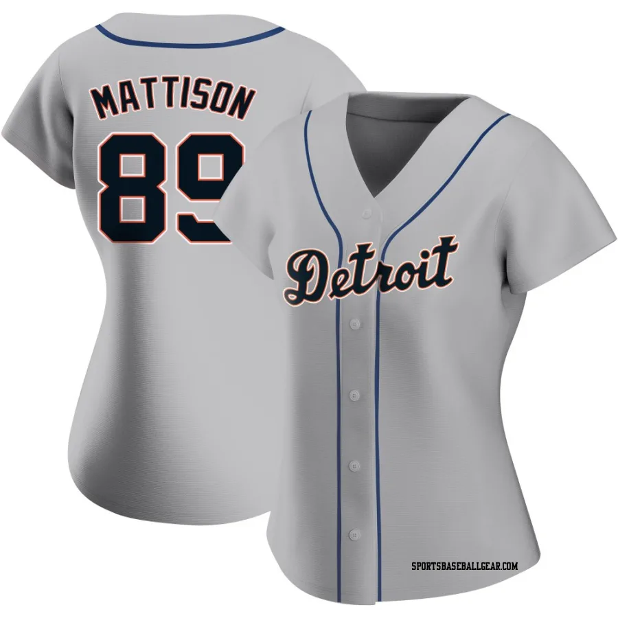 Tyler Mattison Women's Detroit Tigers Gray Authentic Road Jersey