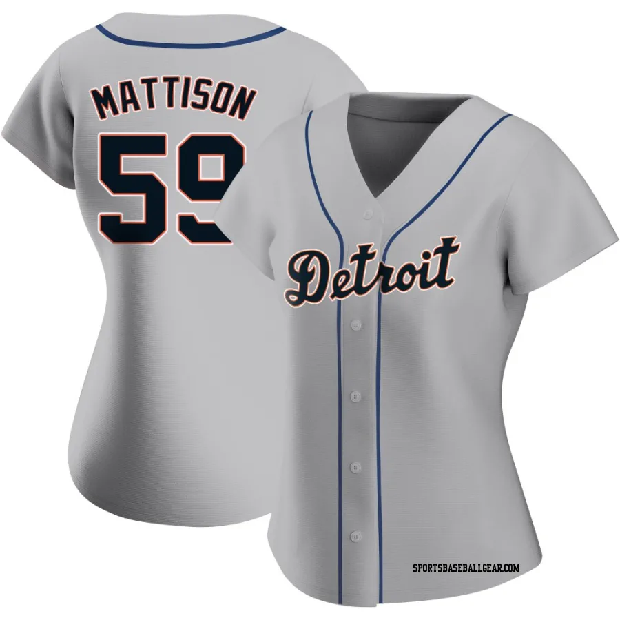 Tyler Mattison Women's Detroit Tigers Gray Authentic Road Jersey