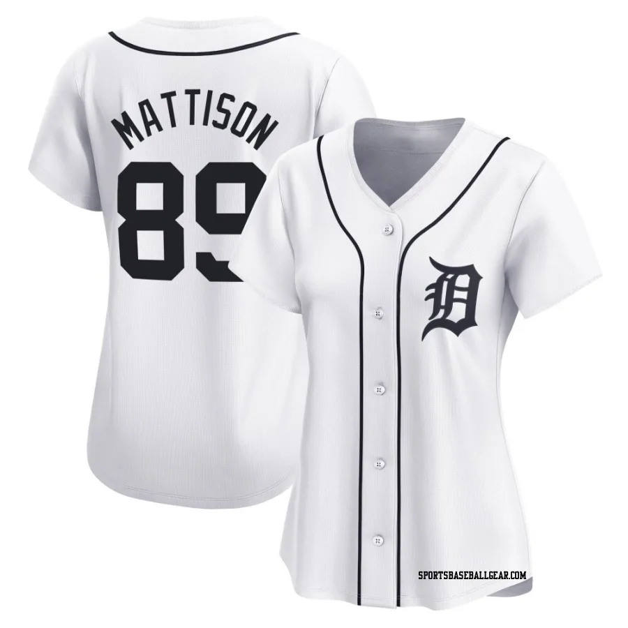 Tyler Mattison Women's Detroit Tigers White Limited Home Jersey