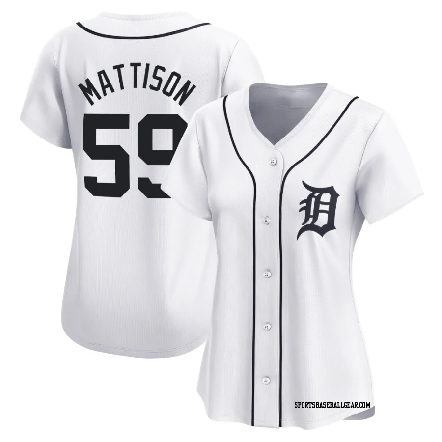 Tyler Mattison Women's Detroit Tigers White Limited Home Jersey