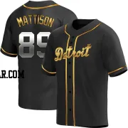 Tyler Mattison Youth Detroit Tigers Black Golden Replica Alternate Jersey