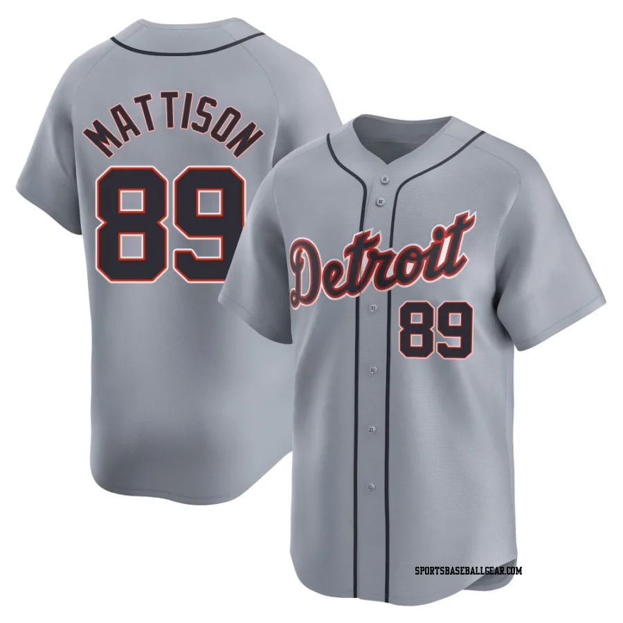 Tyler Mattison Youth Detroit Tigers Gray Limited Road Jersey