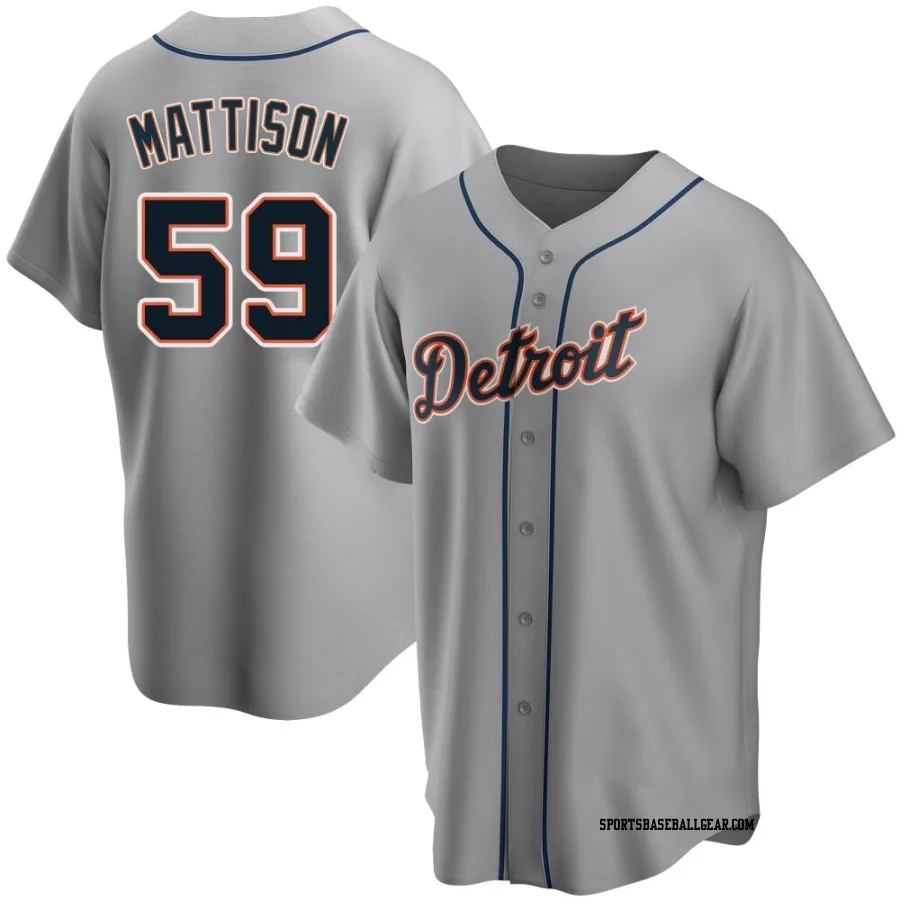 Tyler Mattison Youth Detroit Tigers Gray Replica Road Jersey