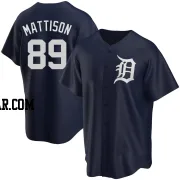 Tyler Mattison Youth Detroit Tigers Navy Replica Alternate Jersey