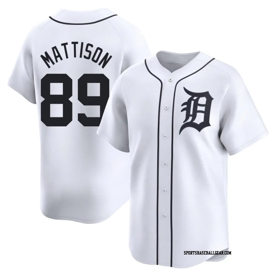 Tyler Mattison Youth Detroit Tigers White Limited Home Jersey