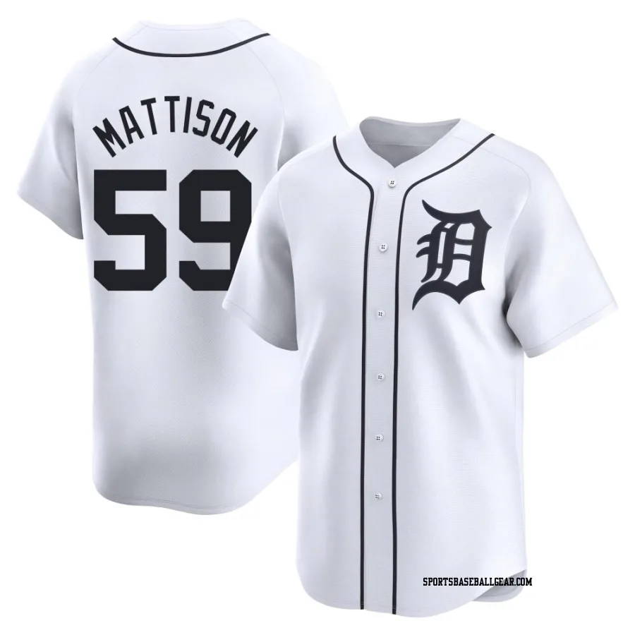 Tyler Mattison Youth Detroit Tigers White Limited Home Jersey