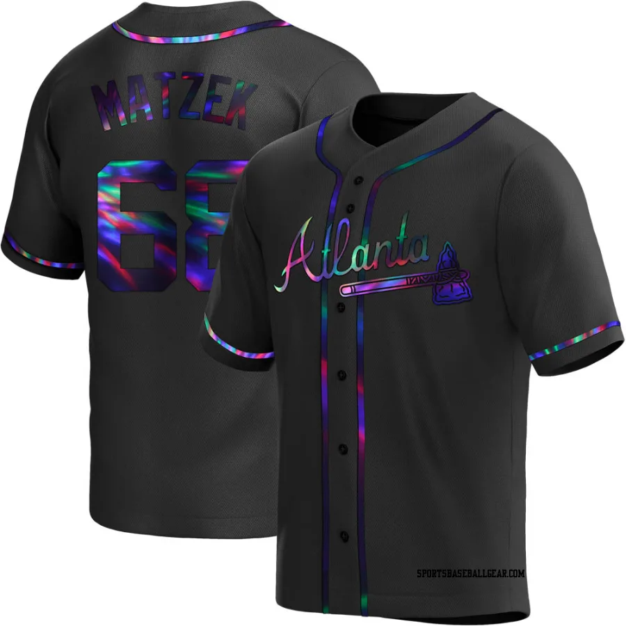 Tyler Matzek Men's Atlanta Braves Black Holographic Replica Alternate Jersey